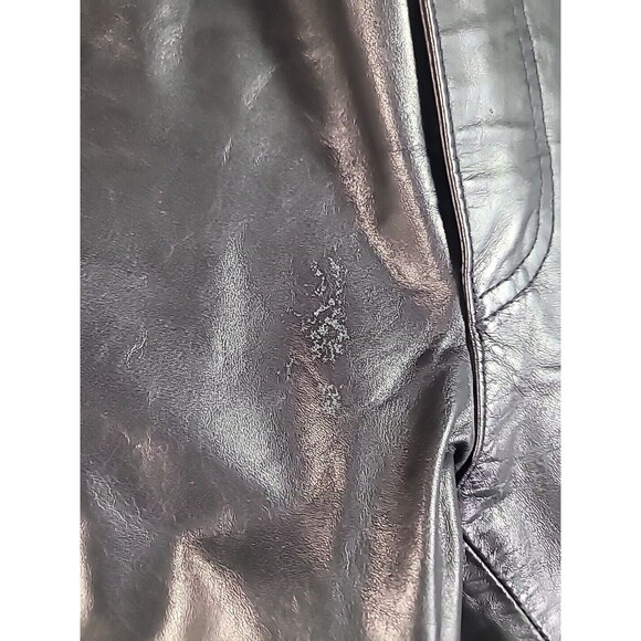 VTG Gap Boot Cut Genuine Leather Pants Women’s 6 Black Mid Rise Y2K Biker Pocket - Picture 8 of 11